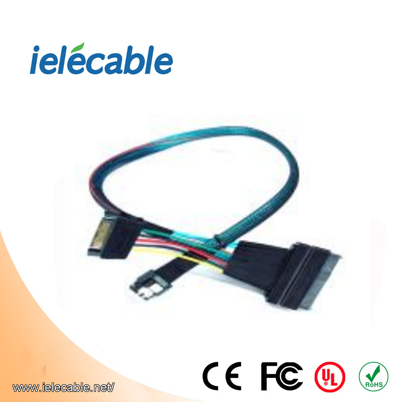 MINISAS (SFF8654) TO MINISAS (SFF8639)Cable+15PIN Power Supply