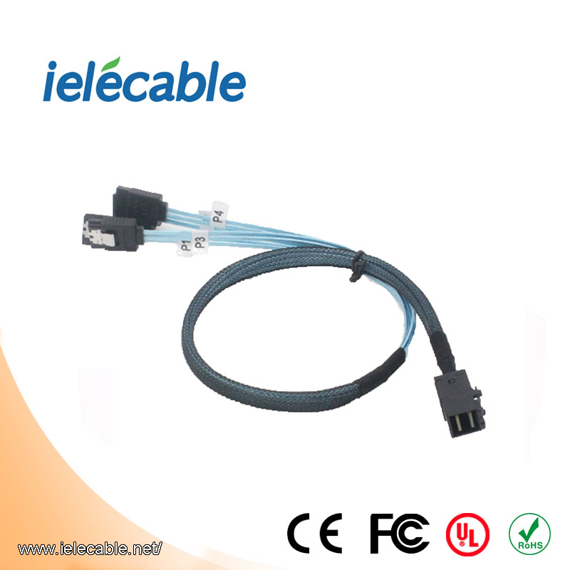 MINISAS (SFF8643) TO 4*SATA 7PIN(带弹片)