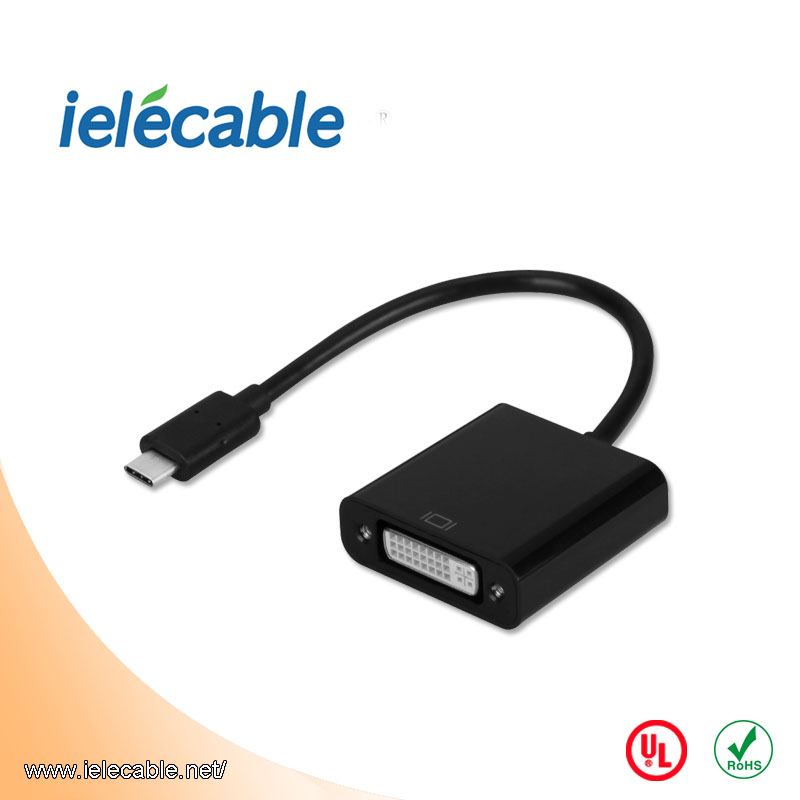 USB 3.1 type C 转DVI公对母转换器