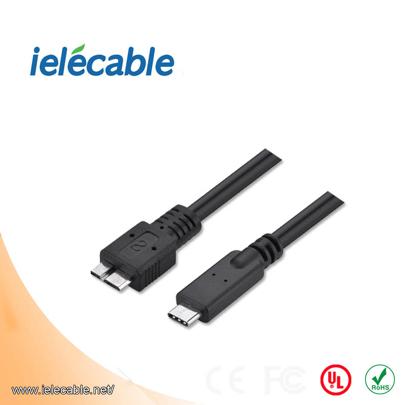 USB 3.1 type C 转 USB 3.0 micro B 数据连接线