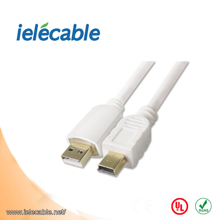 USB A Male to USB 5 Pin Mini B Male Lighting Cable