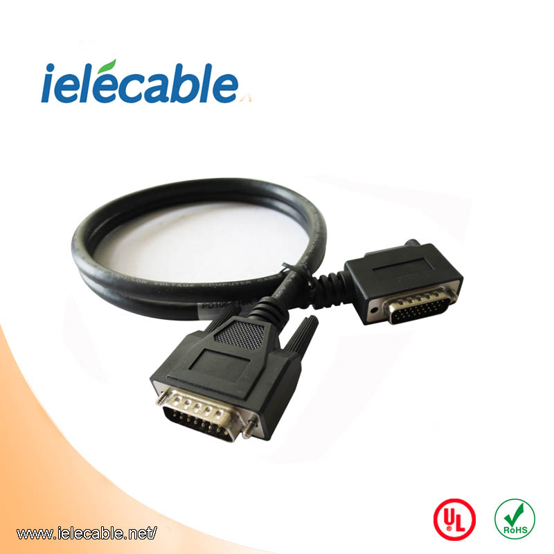 90 degree angle DB 26 to DB15 serial cable